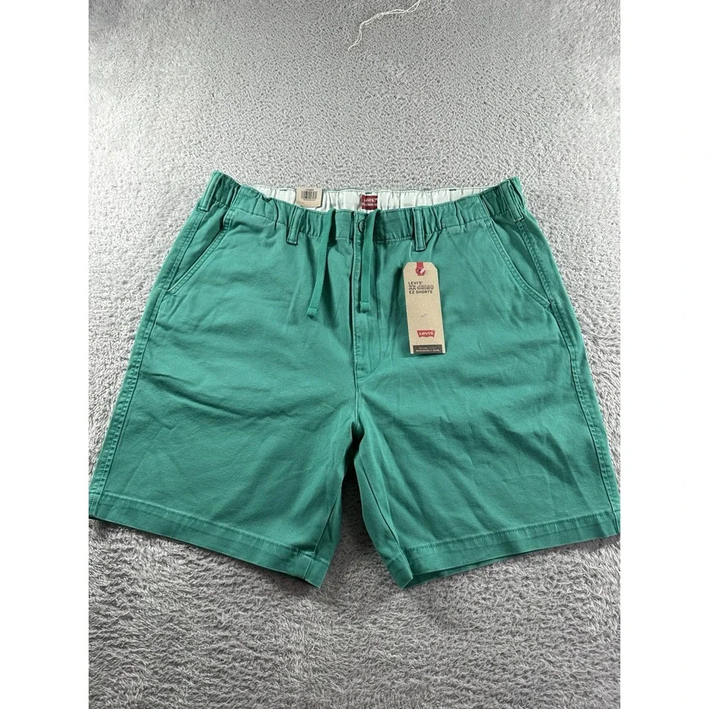 Levi's XX Chino EX Shorts Mens XL Blue Teal Elastic‎ Waist Cargo Stretch NWT